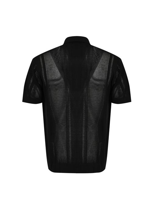 Camicia in maglia di seta e cotone Nero Paolo Pecora | A033 F2009000